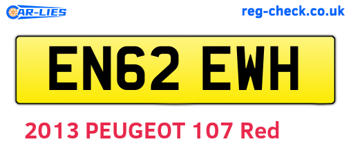 EN62EWH are the vehicle registration plates.