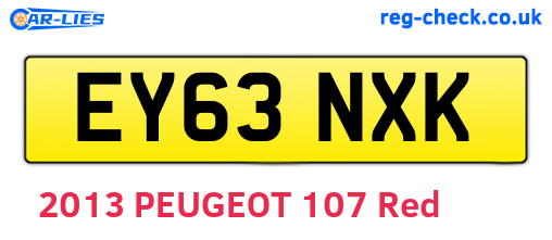 EY63NXK are the vehicle registration plates.