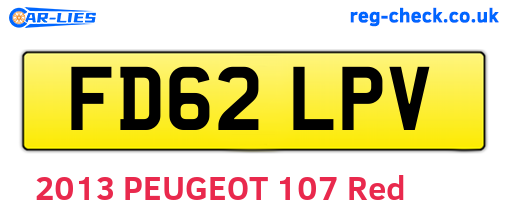 FD62LPV are the vehicle registration plates.