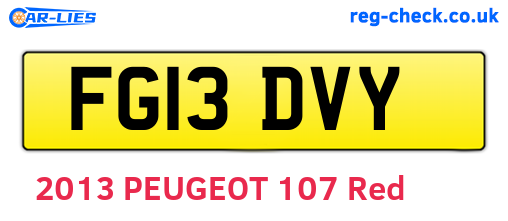 FG13DVY are the vehicle registration plates.