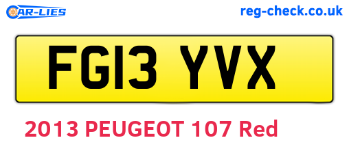 FG13YVX are the vehicle registration plates.