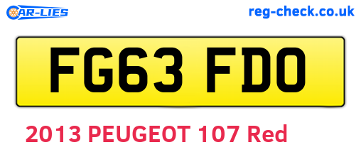 FG63FDO are the vehicle registration plates.