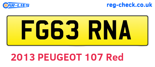 FG63RNA are the vehicle registration plates.