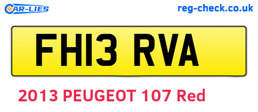 FH13RVA are the vehicle registration plates.