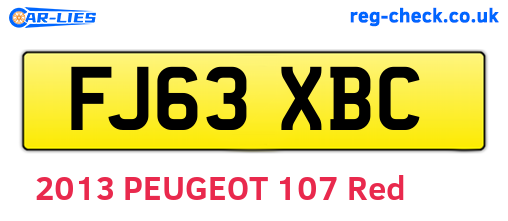FJ63XBC are the vehicle registration plates.
