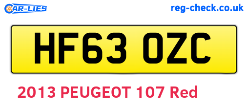 HF63OZC are the vehicle registration plates.