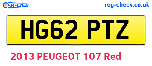 HG62PTZ are the vehicle registration plates.
