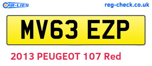 MV63EZP are the vehicle registration plates.
