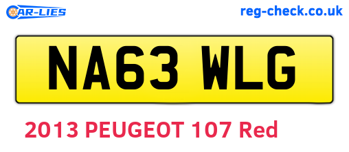 NA63WLG are the vehicle registration plates.
