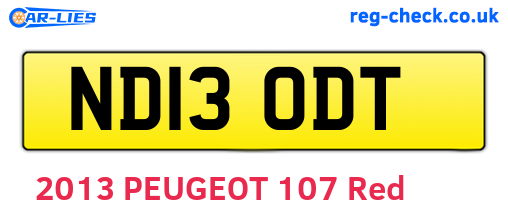ND13ODT are the vehicle registration plates.