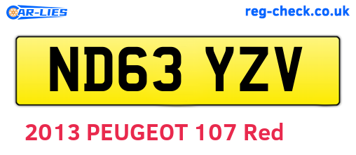 ND63YZV are the vehicle registration plates.