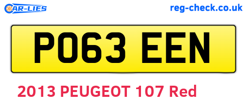 PO63EEN are the vehicle registration plates.