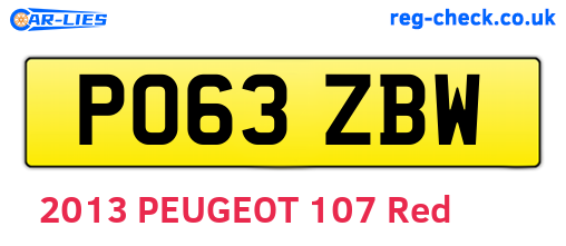 PO63ZBW are the vehicle registration plates.