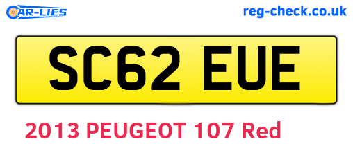 SC62EUE are the vehicle registration plates.