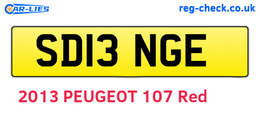 SD13NGE are the vehicle registration plates.