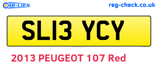 SL13YCY are the vehicle registration plates.