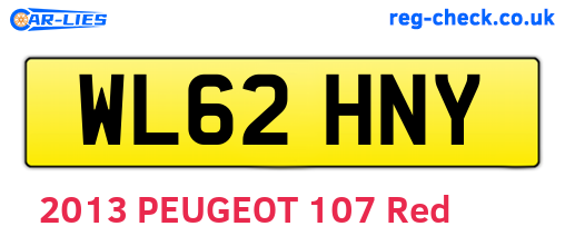 WL62HNY are the vehicle registration plates.