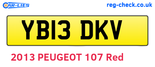 YB13DKV are the vehicle registration plates.