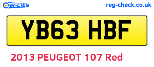 YB63HBF are the vehicle registration plates.