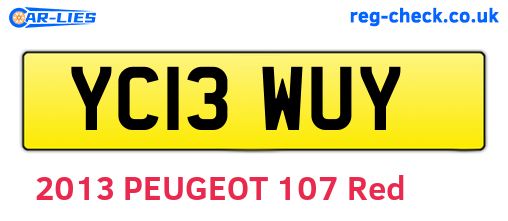 YC13WUY are the vehicle registration plates.