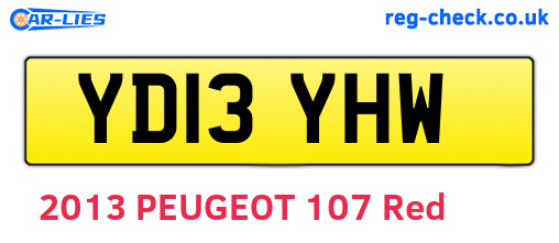 YD13YHW are the vehicle registration plates.