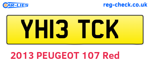 YH13TCK are the vehicle registration plates.