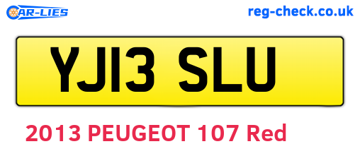 YJ13SLU are the vehicle registration plates.