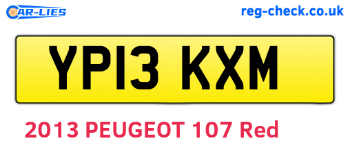 YP13KXM are the vehicle registration plates.