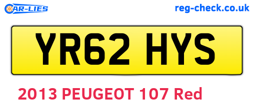 YR62HYS are the vehicle registration plates.