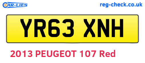 YR63XNH are the vehicle registration plates.