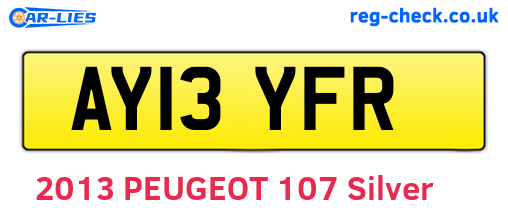 AY13YFR are the vehicle registration plates.