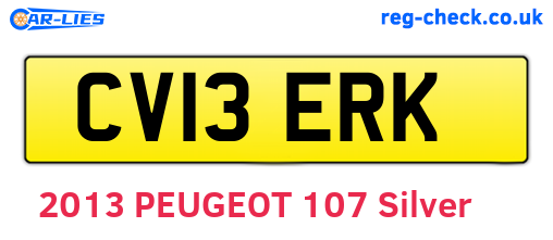 CV13ERK are the vehicle registration plates.