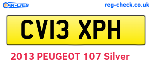 CV13XPH are the vehicle registration plates.