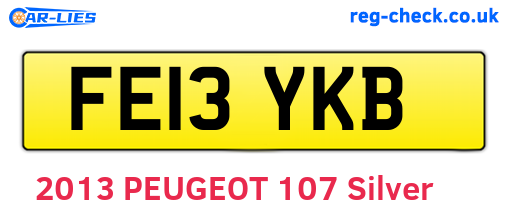 FE13YKB are the vehicle registration plates.