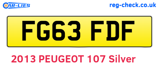 FG63FDF are the vehicle registration plates.