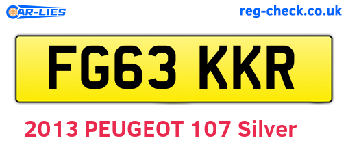 FG63KKR are the vehicle registration plates.