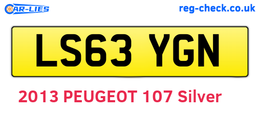LS63YGN are the vehicle registration plates.