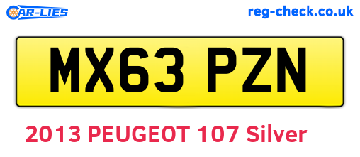 MX63PZN are the vehicle registration plates.