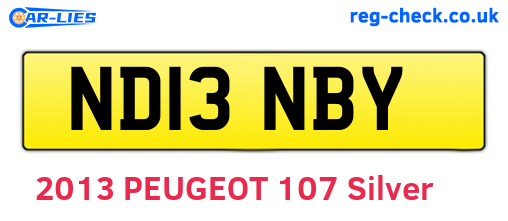 ND13NBY are the vehicle registration plates.