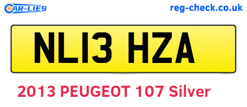 NL13HZA are the vehicle registration plates.