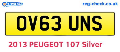 OV63UNS are the vehicle registration plates.