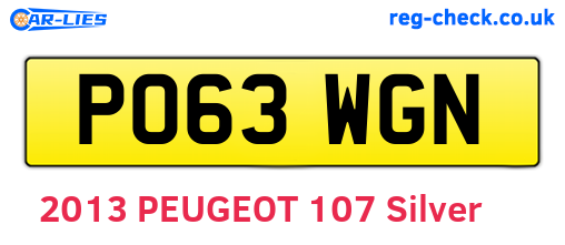 PO63WGN are the vehicle registration plates.
