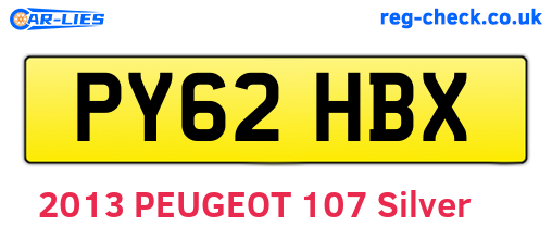 PY62HBX are the vehicle registration plates.