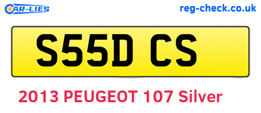 S55DCS are the vehicle registration plates.