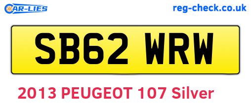 SB62WRW are the vehicle registration plates.