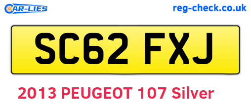 SC62FXJ are the vehicle registration plates.
