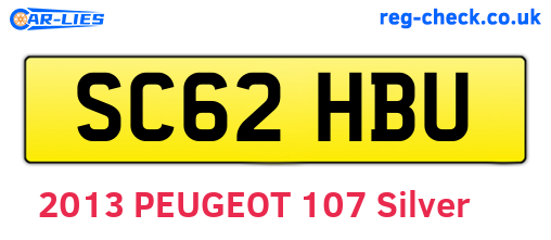 SC62HBU are the vehicle registration plates.