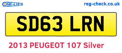 SD63LRN are the vehicle registration plates.