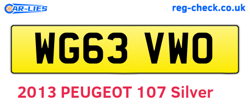 WG63VWO are the vehicle registration plates.