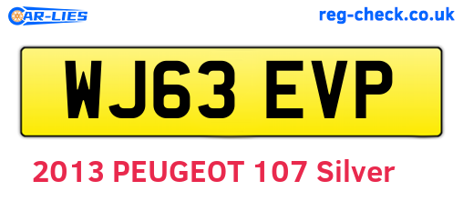 WJ63EVP are the vehicle registration plates.